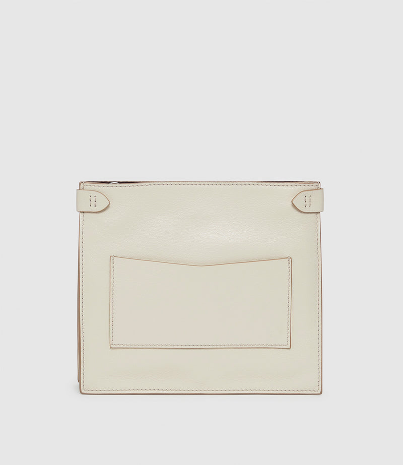 Stowaway Crossbody Elvis White Sand with Silver Hardware