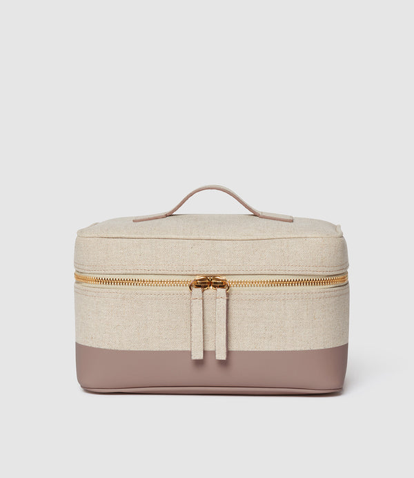 Westman Atelier By Métier Oversized Makeup Train Case Natural Linen With Desert