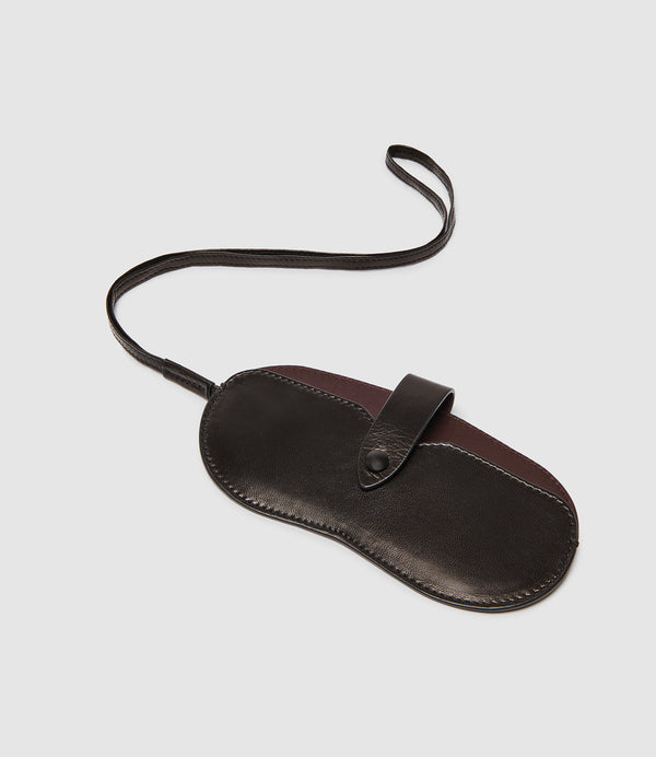 Glasses Case Double With Strap Buttery Nappa Black