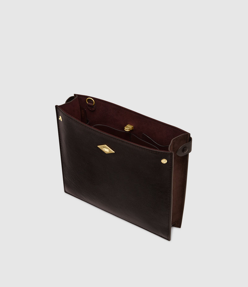 Stowaway Crossbody Elvis Cacao with Suede Chocolate