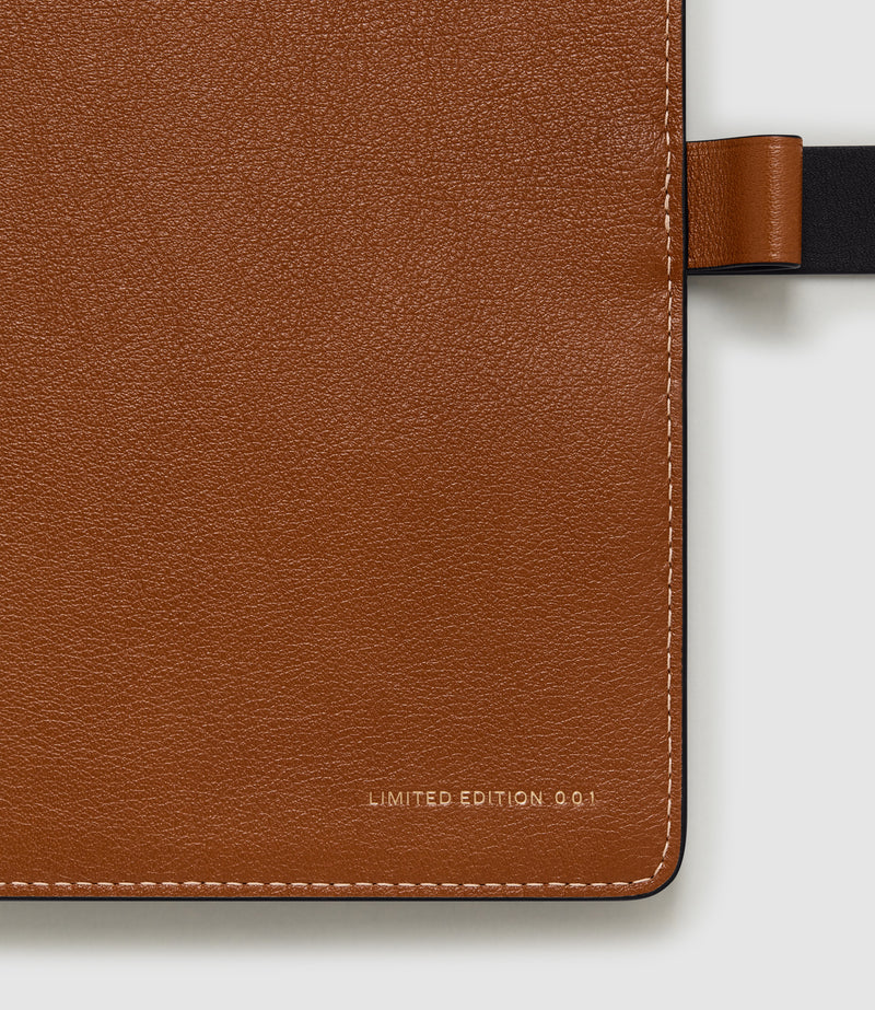 Limited Edition: A5 Notebook Cover Buffalo Black with Cognac