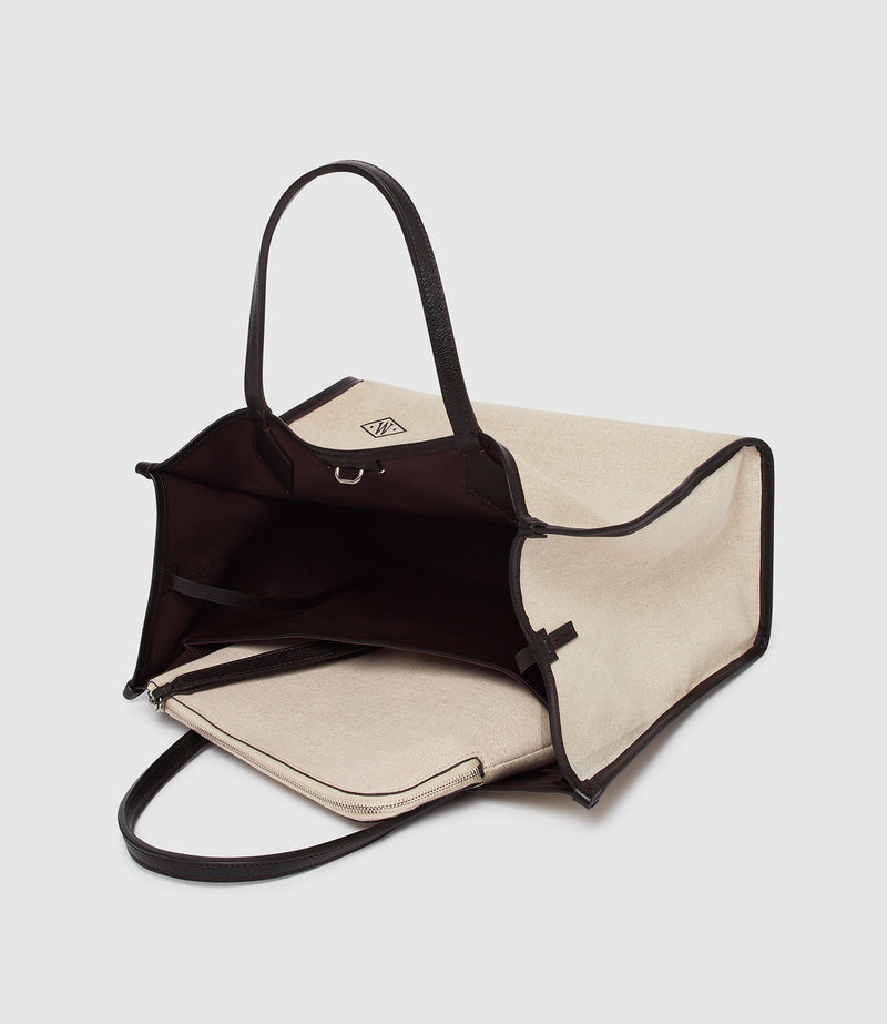 Wristlet Clutch Natural Linen With Elvis Cacao