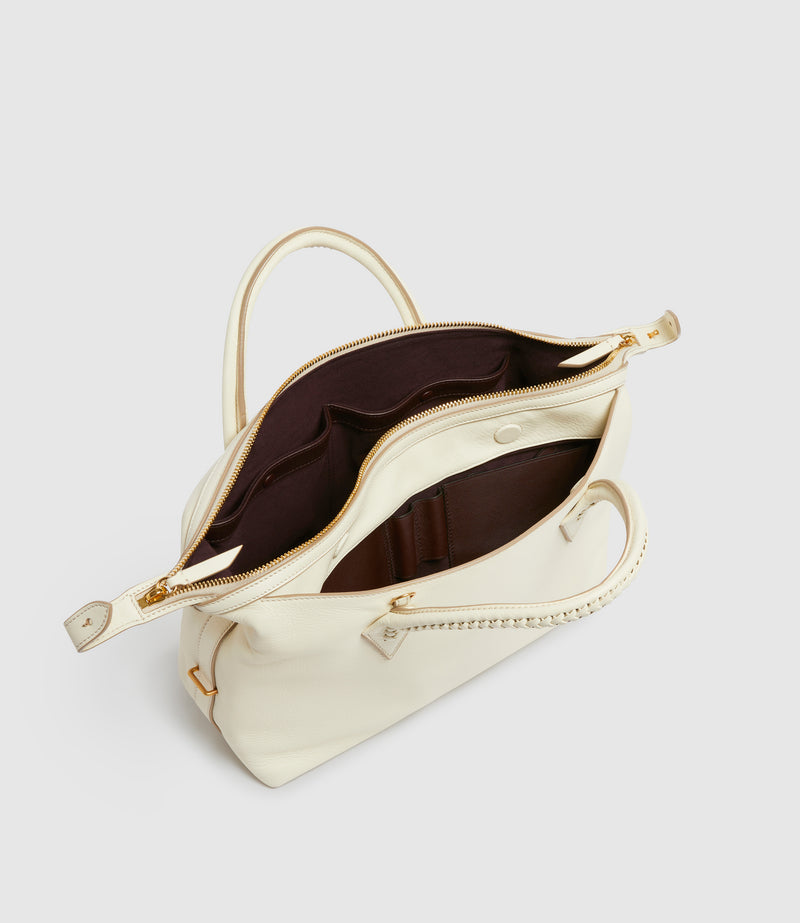 Vérité City Small Smooth Calfskin White Sand