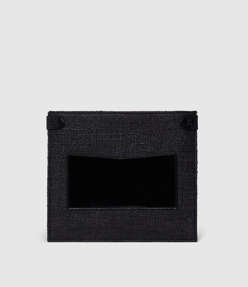 Stowaway Crossbody Bouclé Glossy Calfskin Black