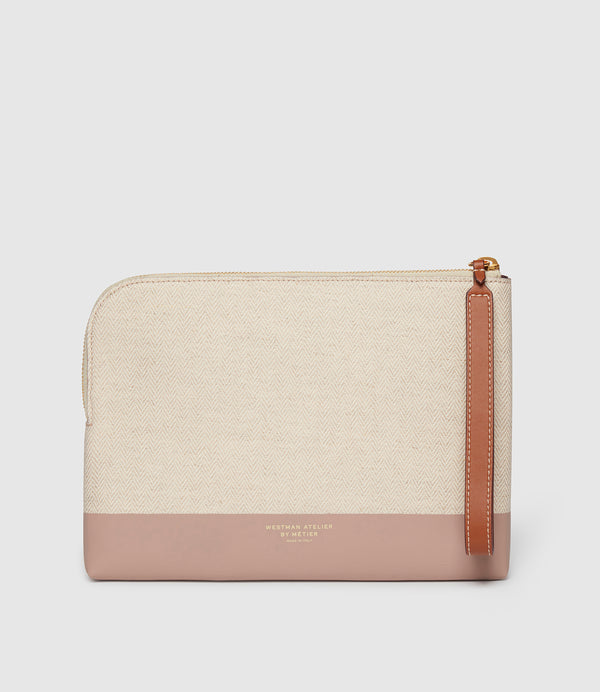 Westman Atelier x Metier The Midi Makeup Case Herringbone