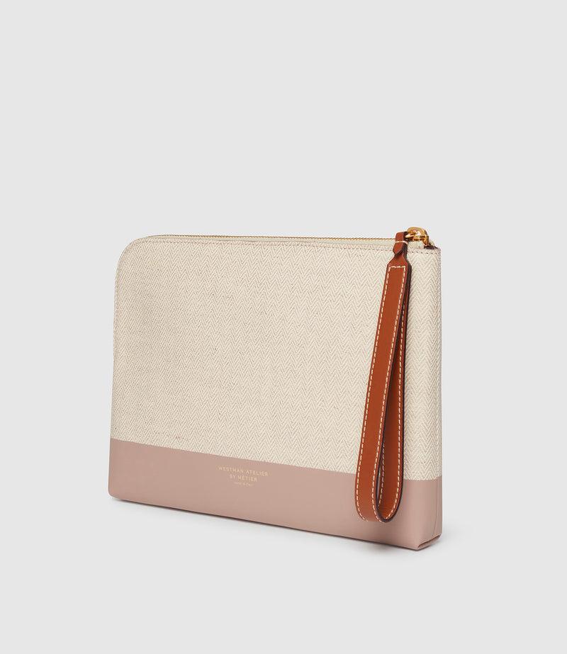 Westman Atelier x Metier The Midi Makeup Case Herringbone