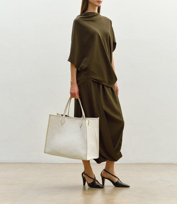 Chameleon 41 Oversized Diamond Jacquard Grey with Bianco