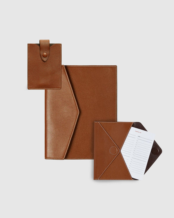 The Traveling Desk Set Buffalo Cognac