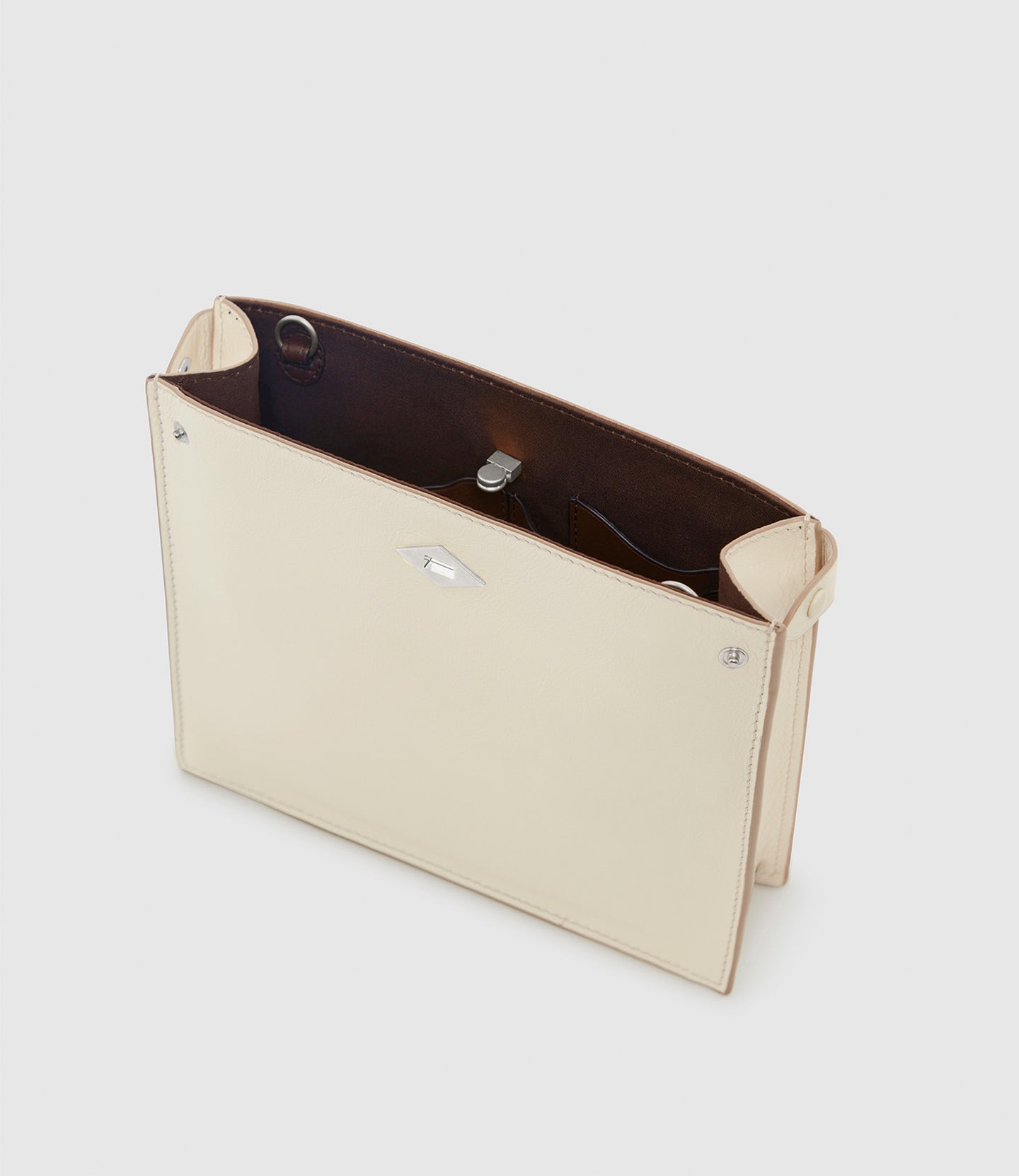 Stowaway Crossbody Elvis White Sand with Silver Hardware