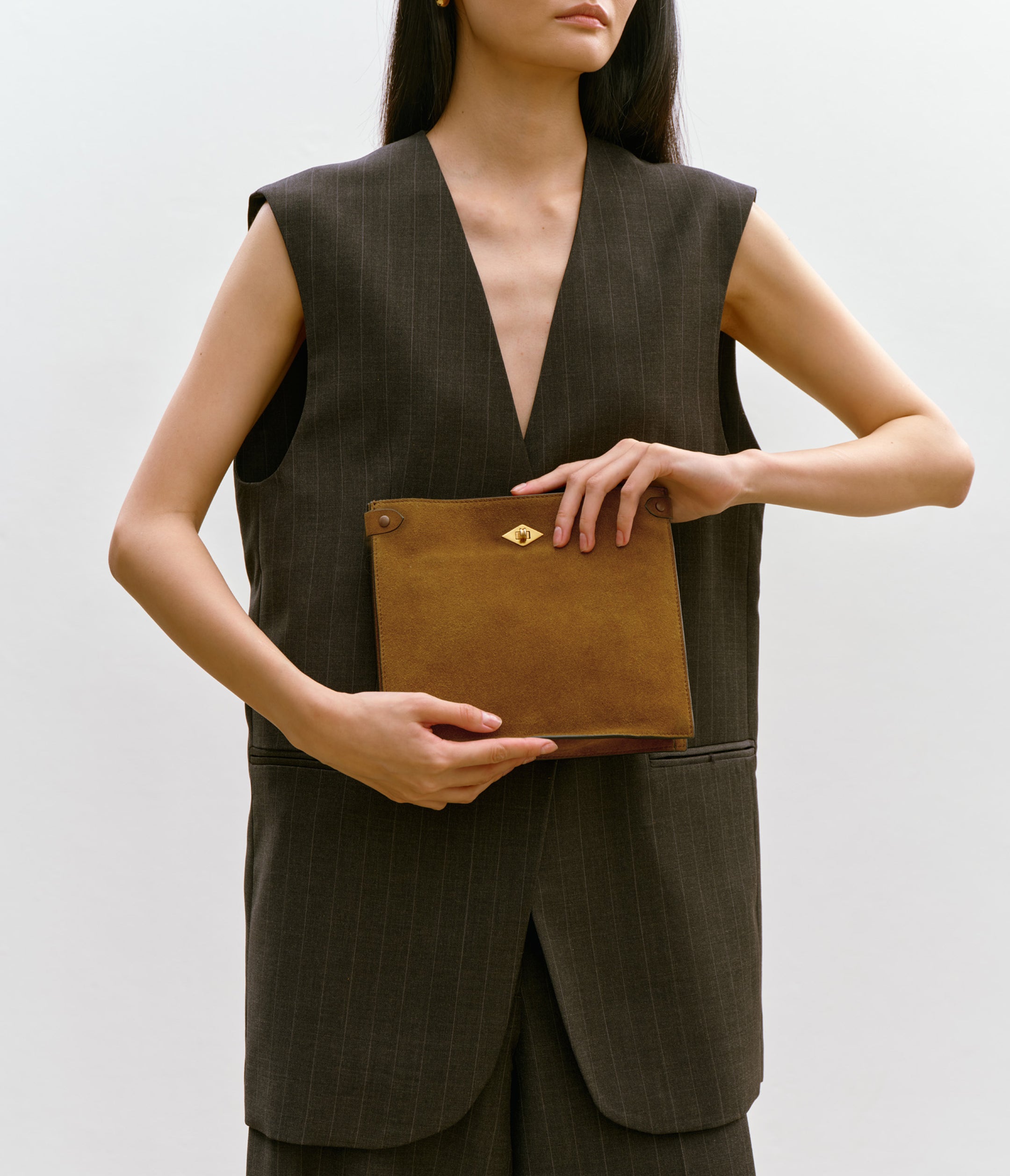 Métier Stowaway Handmade Italian Leather Crossbody Bag Suede