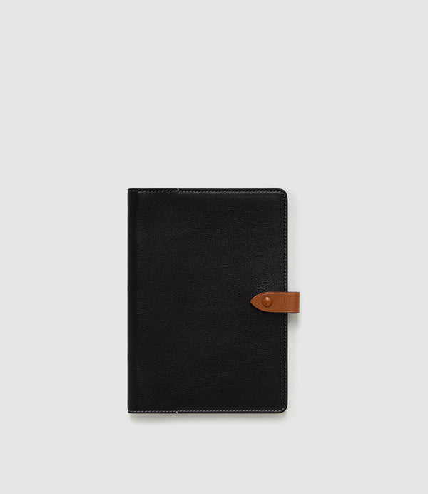 Limited Edition: A5 Notebook Cover Buffalo Black with Cognac