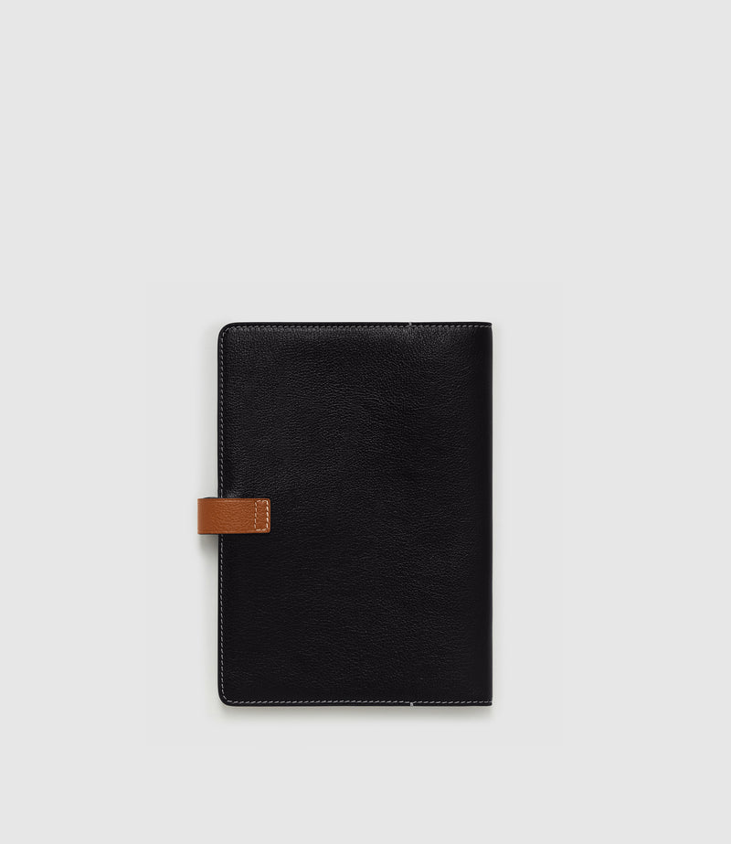 Limited Edition: A5 Notebook Cover Buffalo Black with Cognac