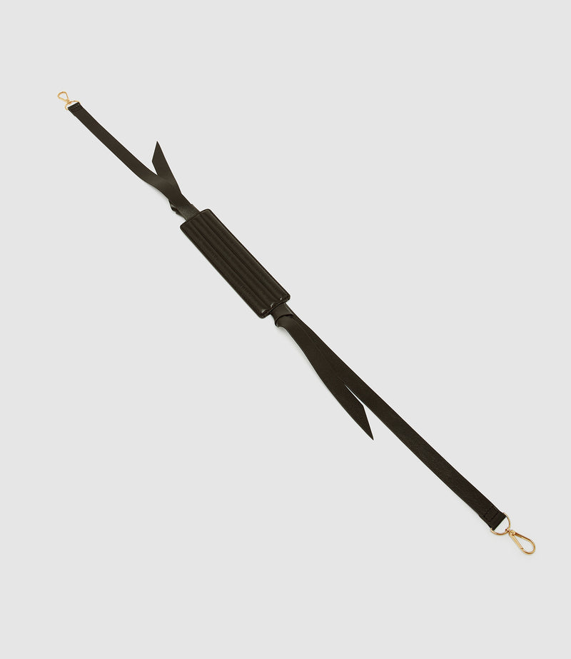 Adjustable Bombe Strap Elvis Cacao with Gold Hardware