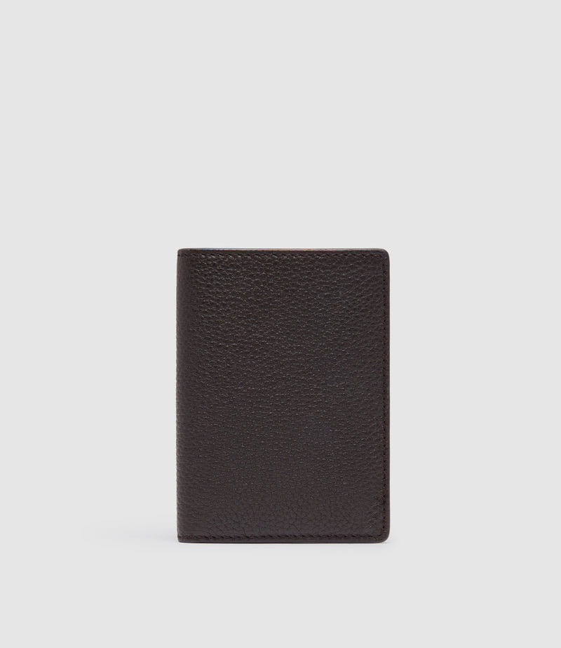 Bifold Cardholder Pebble Grain Chocolate