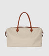 Vérité Weekend Bag Natural Linen with Cognac
