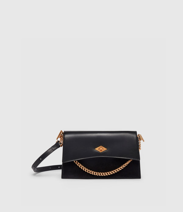 Roma Mini Clutch Suede and Atelier Calfskin Black