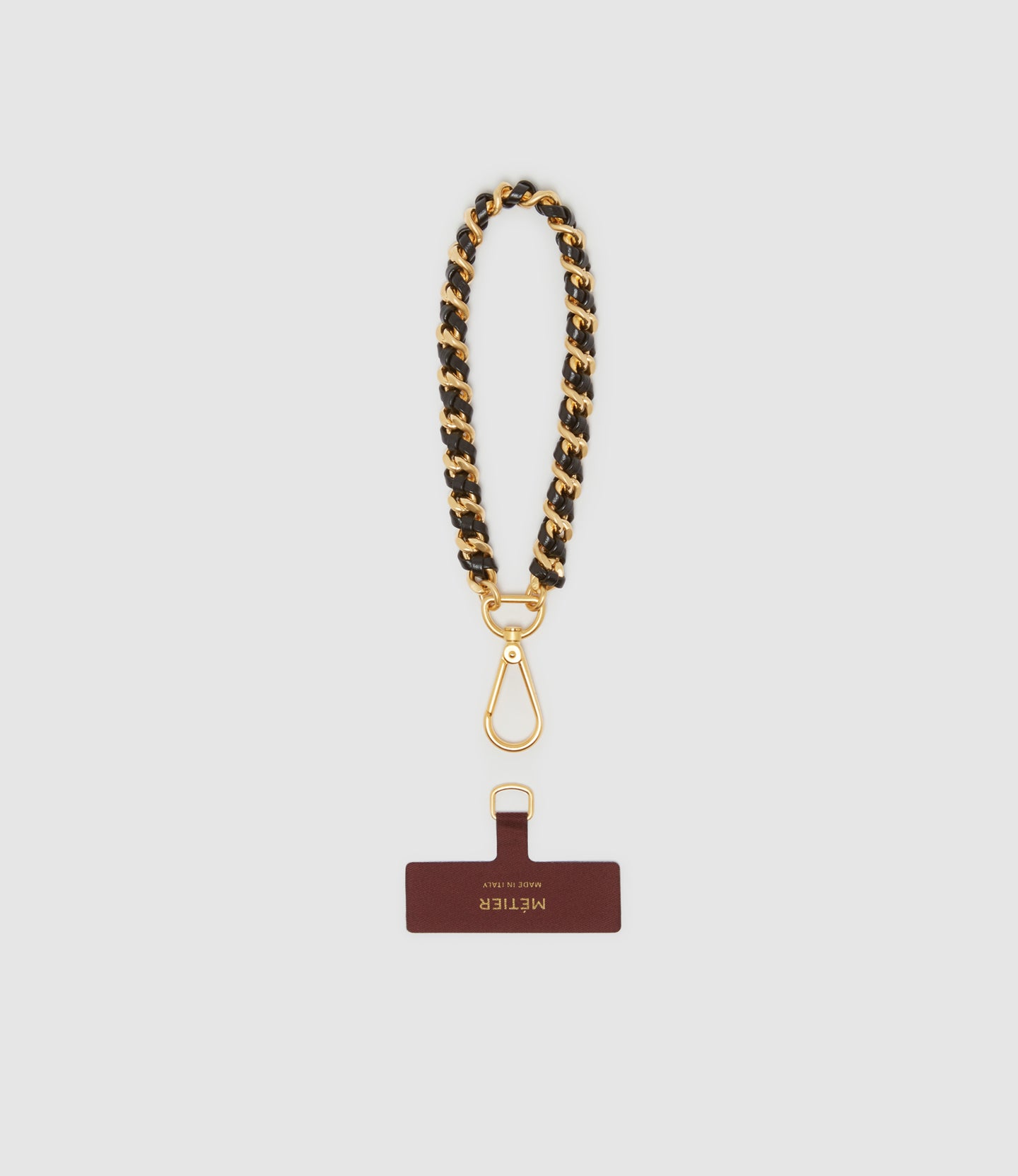 Wristlet Chain Strap Elvis Black with Gold Hardware