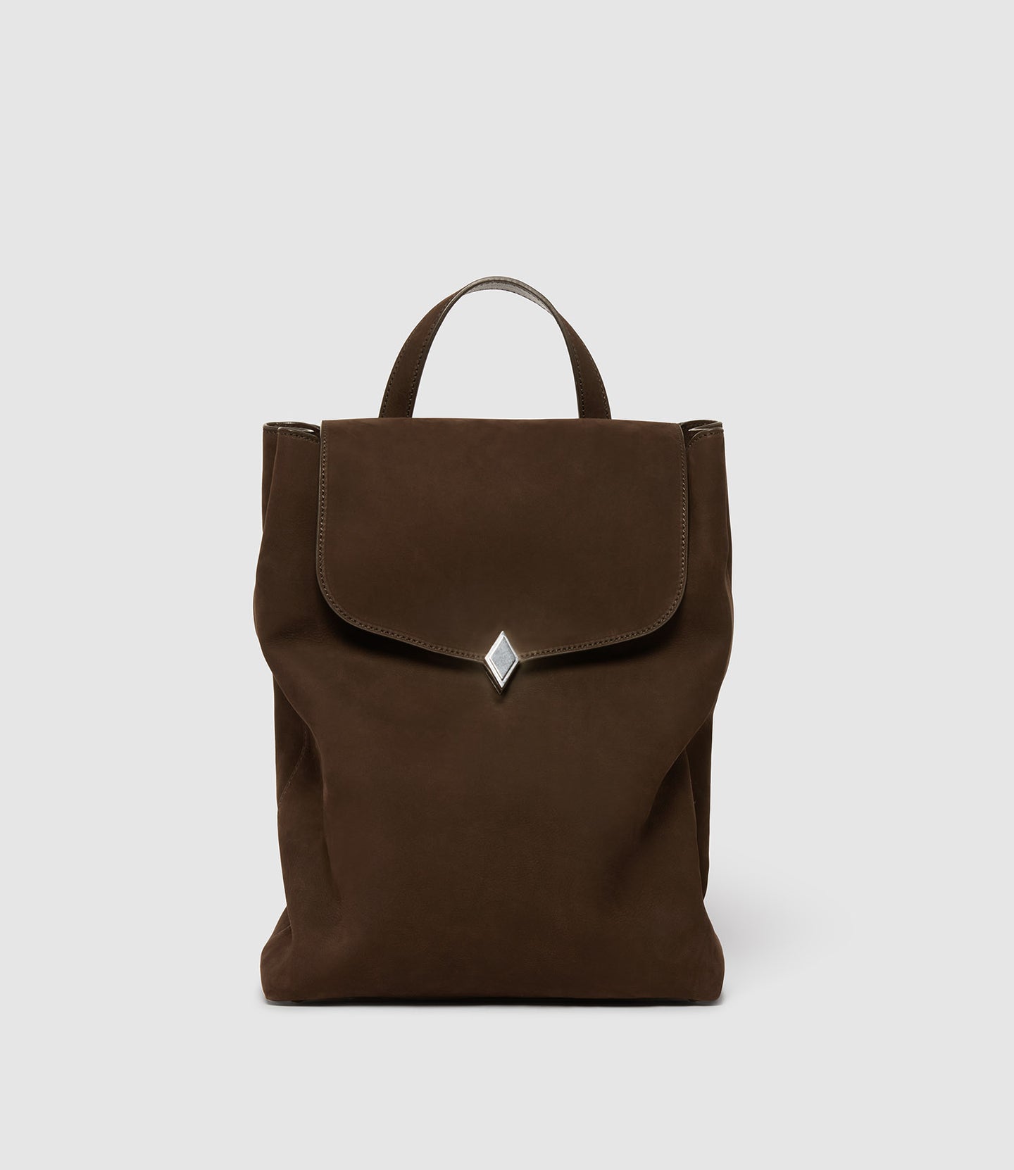 Edge Backpack Nubuck Chocolate with Silver Hardware