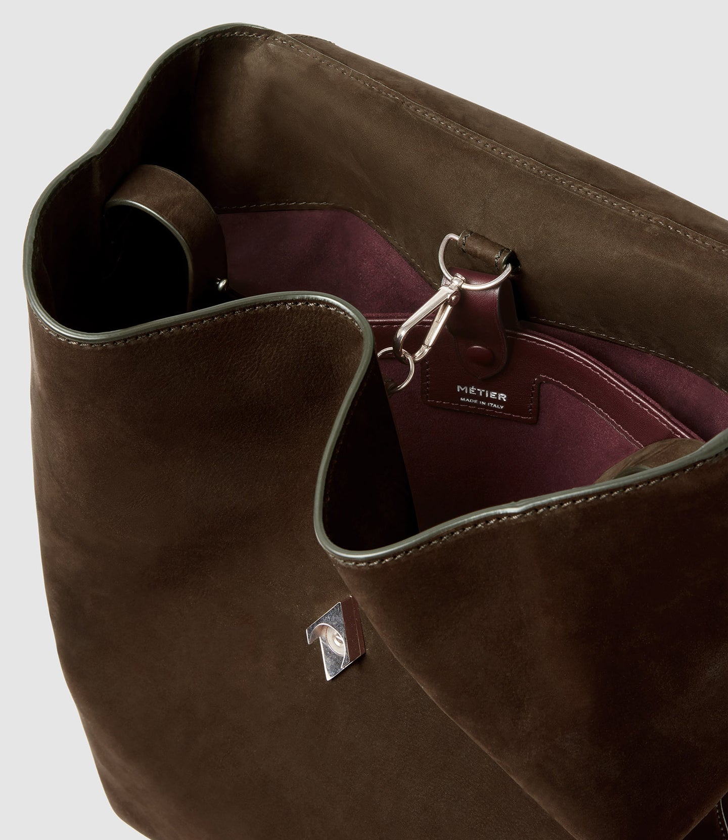 Edge Backpack Nubuck Chocolate with Silver Hardware