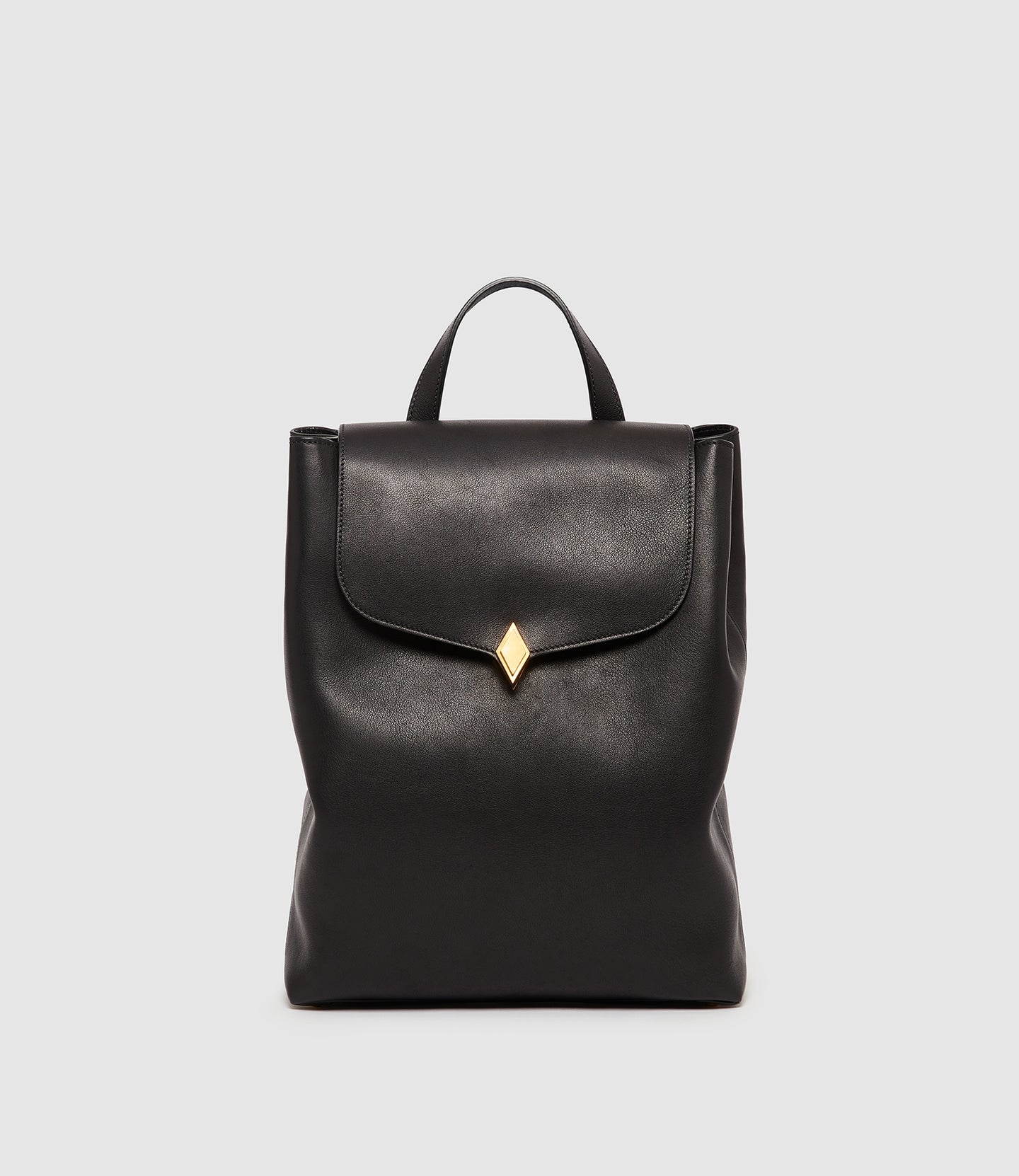 black leather backpack with gold hardware Women's Edge Backpack Supple Calfskin Leather Black