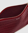 Small Pouchette Embossed Croc Ruby