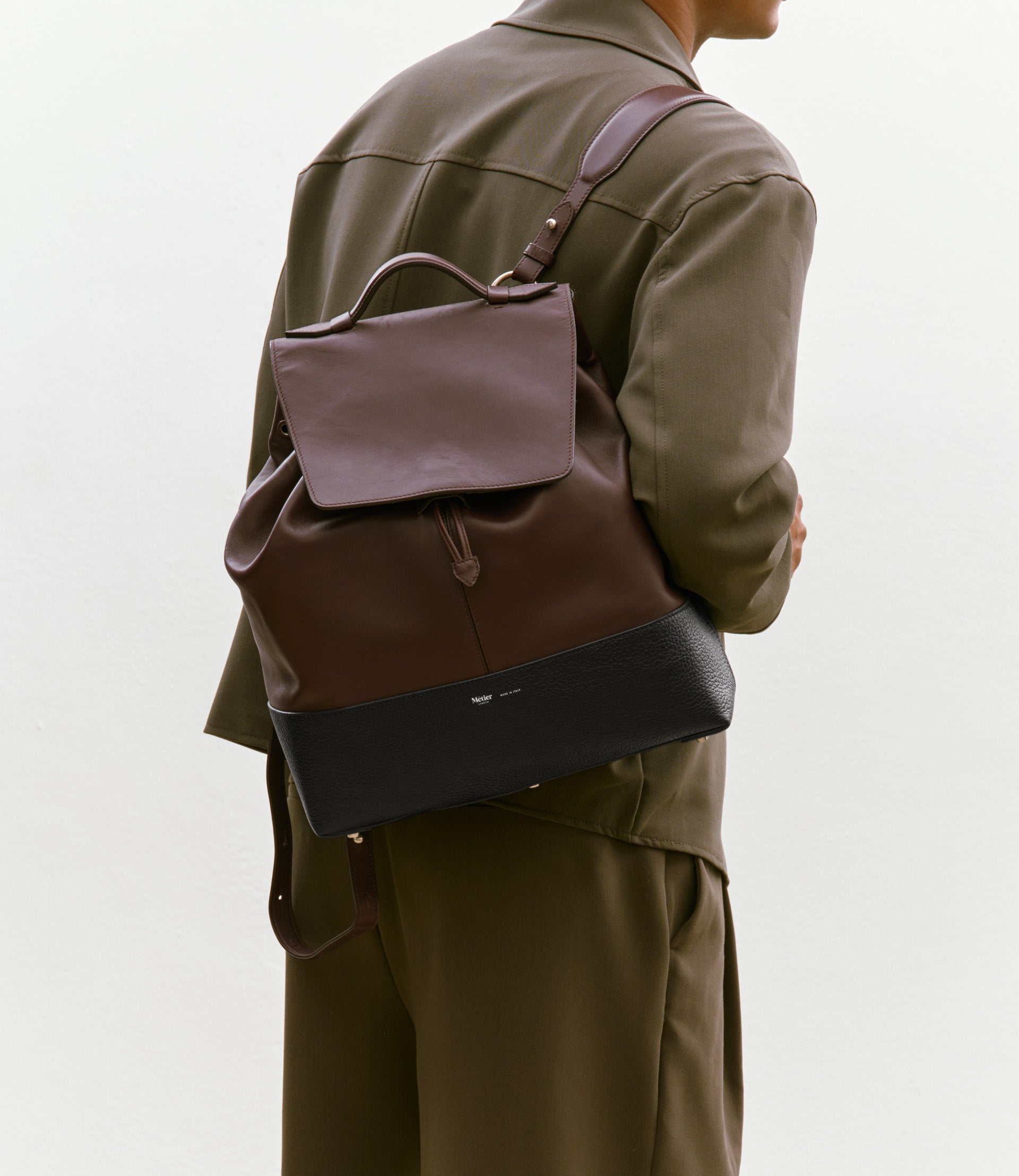 chocolate glendale leather backpack Latico Leathers a premium backpack designed for both men and women Flamewood' cocoa brown and orange