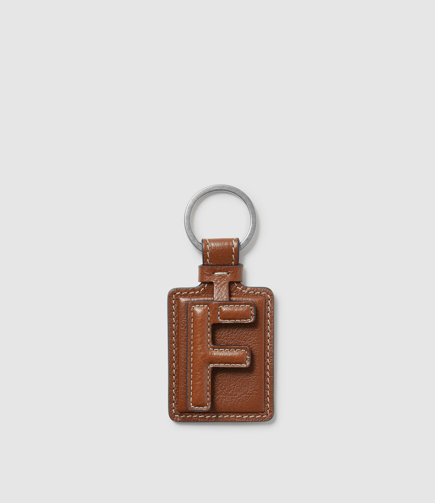 Letter Key Ring Buffalo Cognac