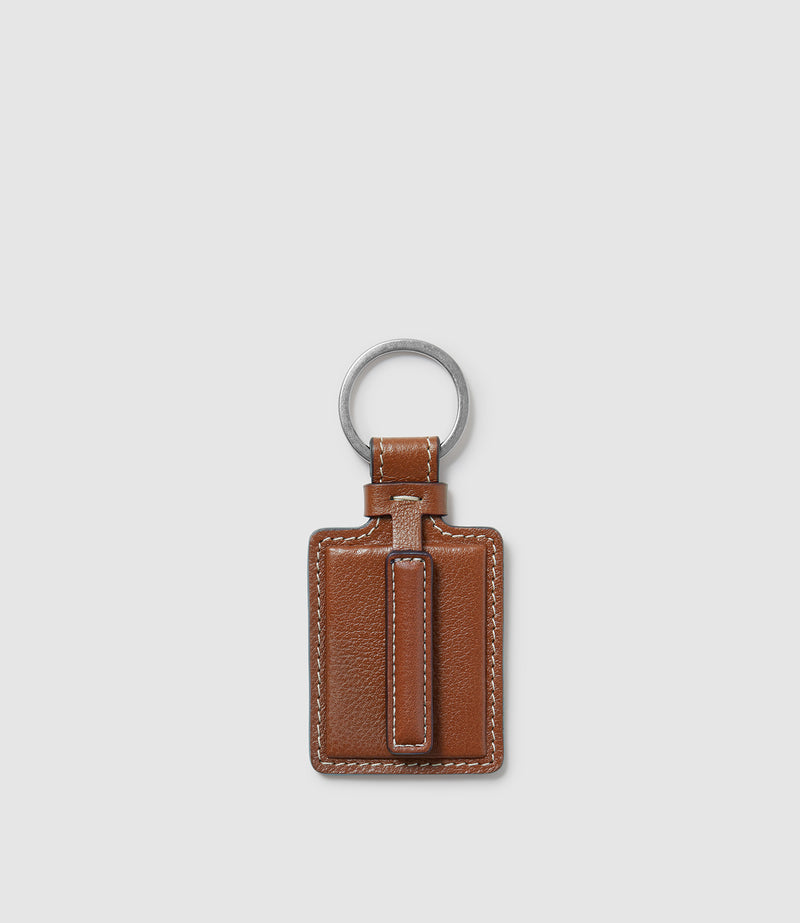 Letter Key Ring Buffalo Cognac