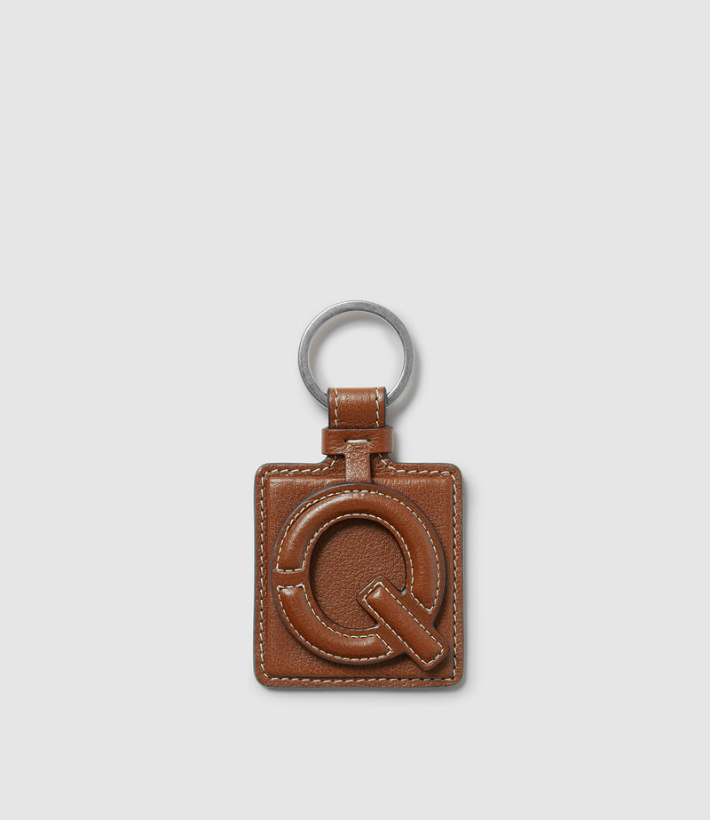 Letter Key Ring Buffalo Cognac