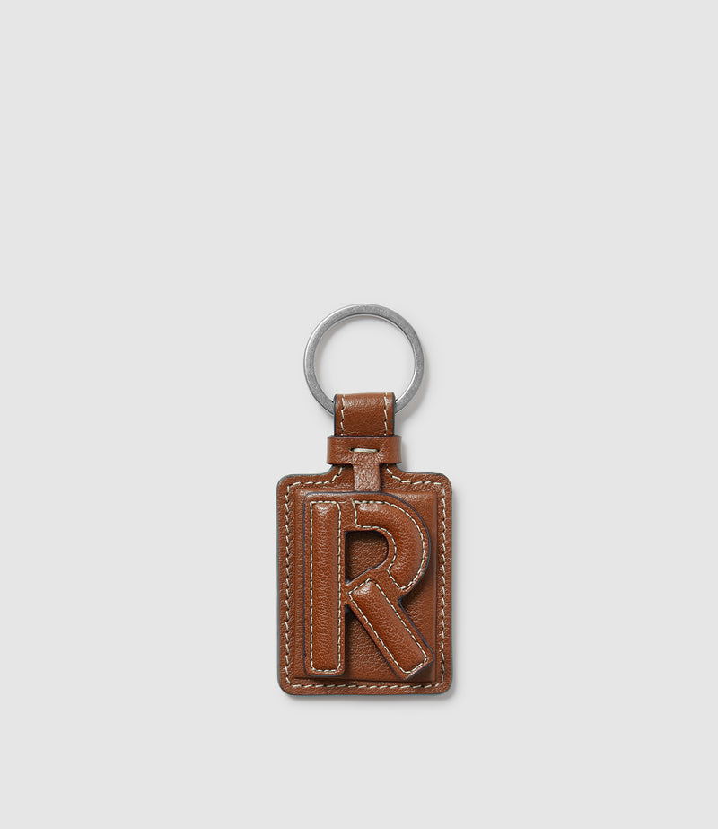 Letter Key Ring Buffalo Cognac