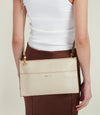 Incognito Clutch Smooth Calfskin White Sand