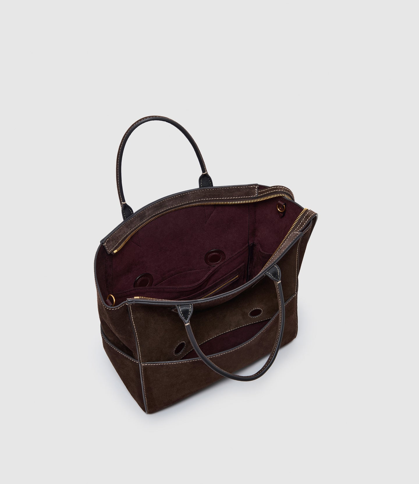Incognito Crossbody Suede Chocolate with Salt Stitching