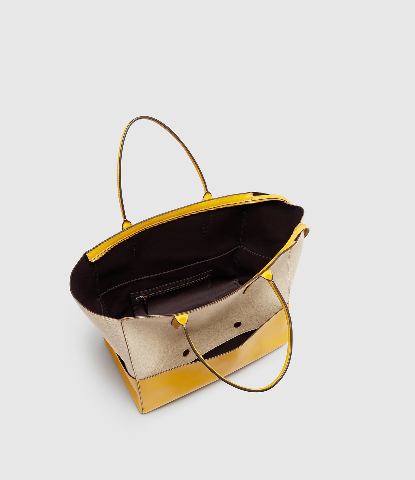 Incognito Large Cabas Linen and Nappa Plongé Calfskin Izamal Yellow