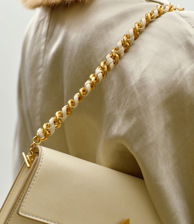 Large Chain Strap Buttery Nappa Crème with Gold Hardware