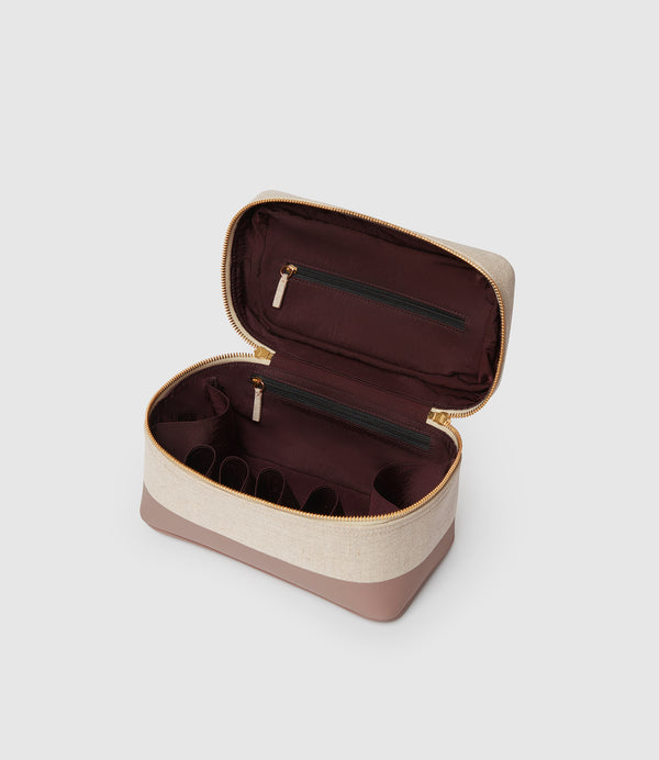 Westman Atelier By Métier Oversized Makeup Train Case Natural Linen With Desert