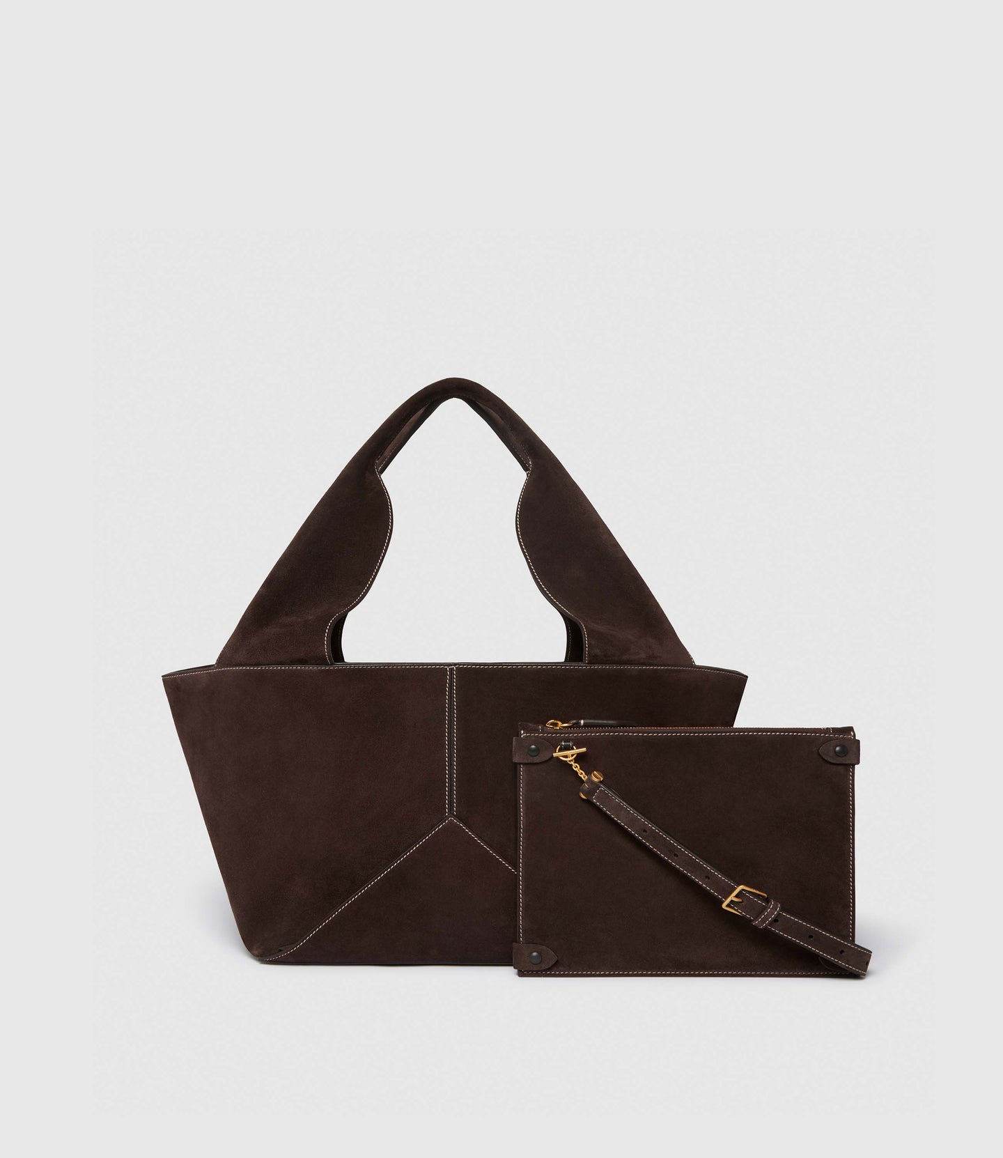 Market Small Suede Chocolate With Salt Stitching