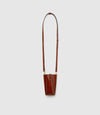 Minimalist Double Glossy Calfskin Burnt Tobacco