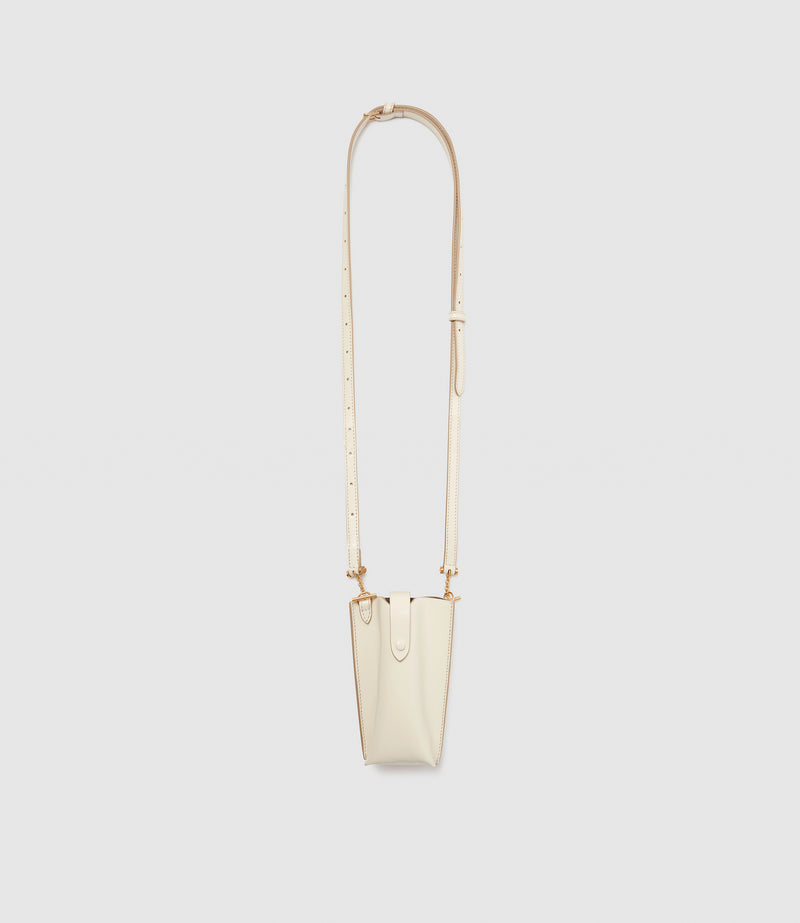 Minimalist Double Glossy Calfskin White Sand
