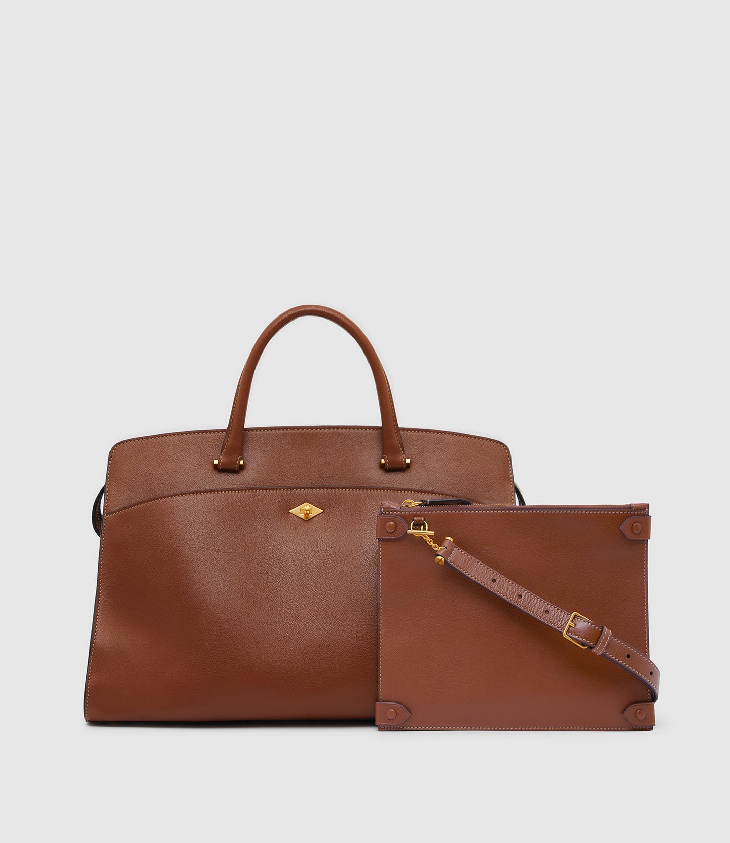 embassy travel gear 21 brown faux leather tote bag Private Eye Large Buffalo Cognac