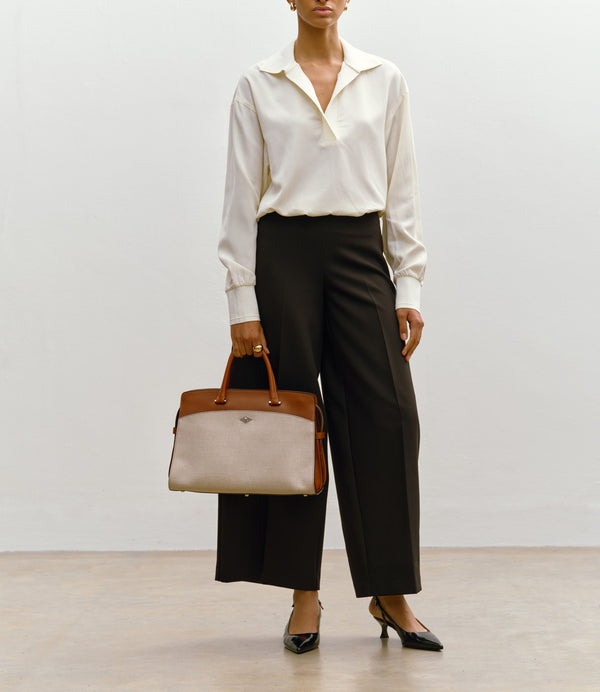 Private Eye Natural Linen and Buffalo Cognac