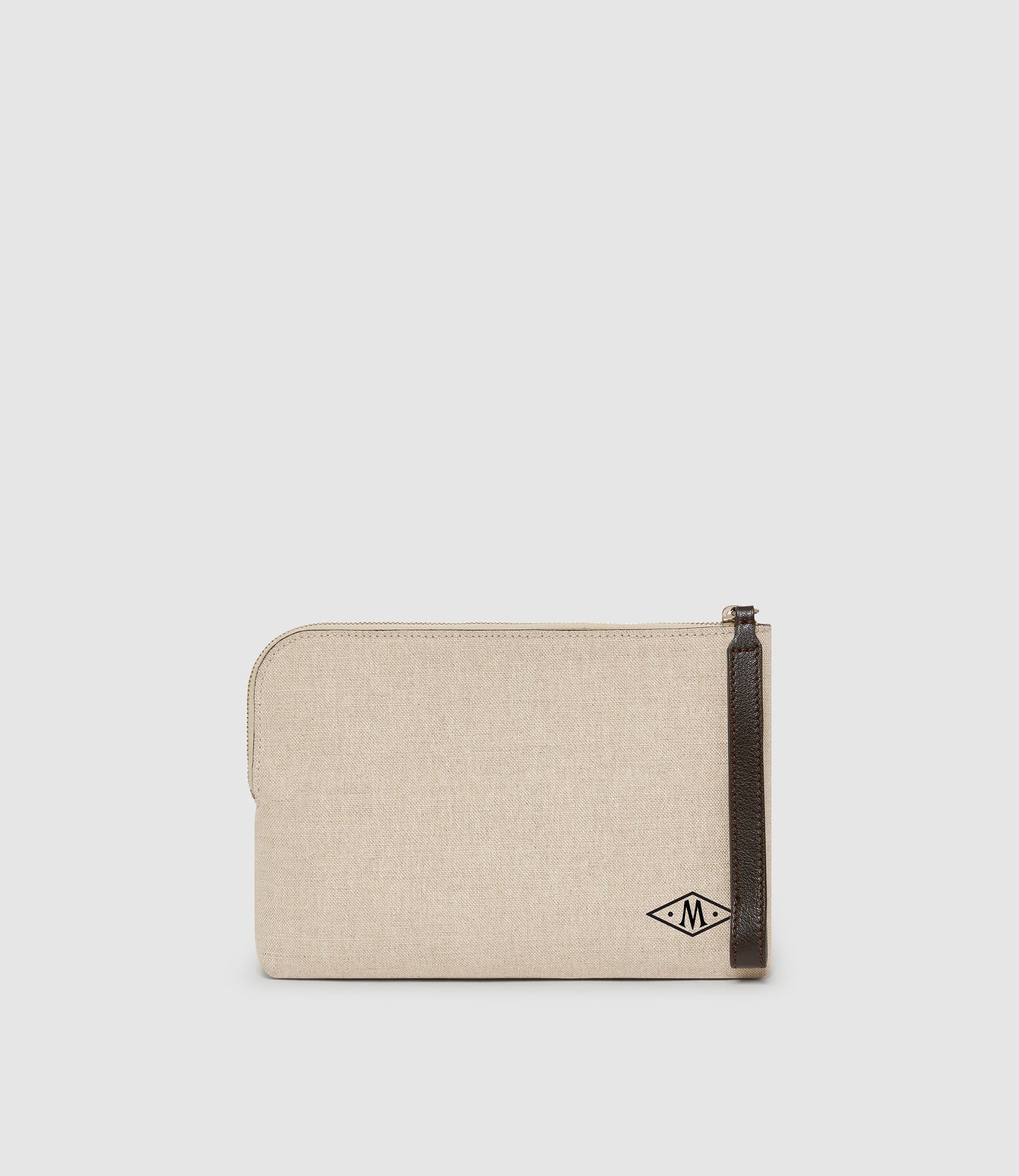 Wristlet Clutch Natural Linen With Elvis Cacao