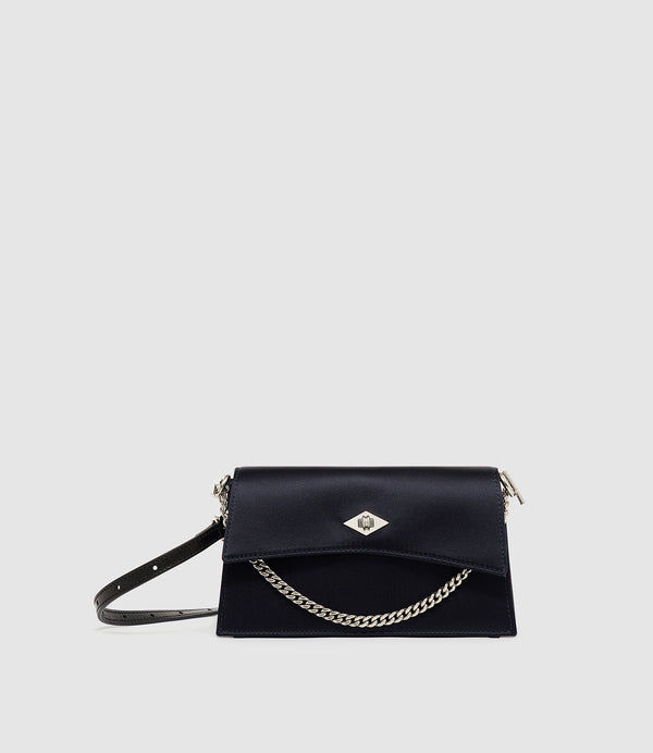 Roma Mini Clutch Silk Satin Navy