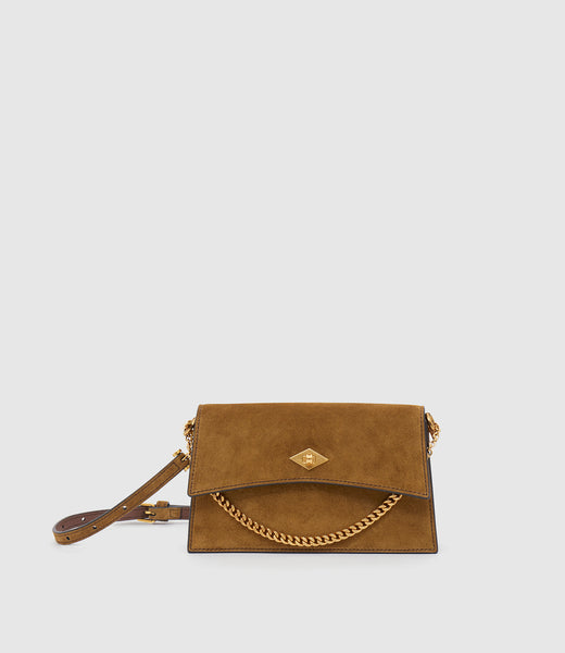 Métier Women's Roma Mini Clutch Bag Tan Suede – Métier US