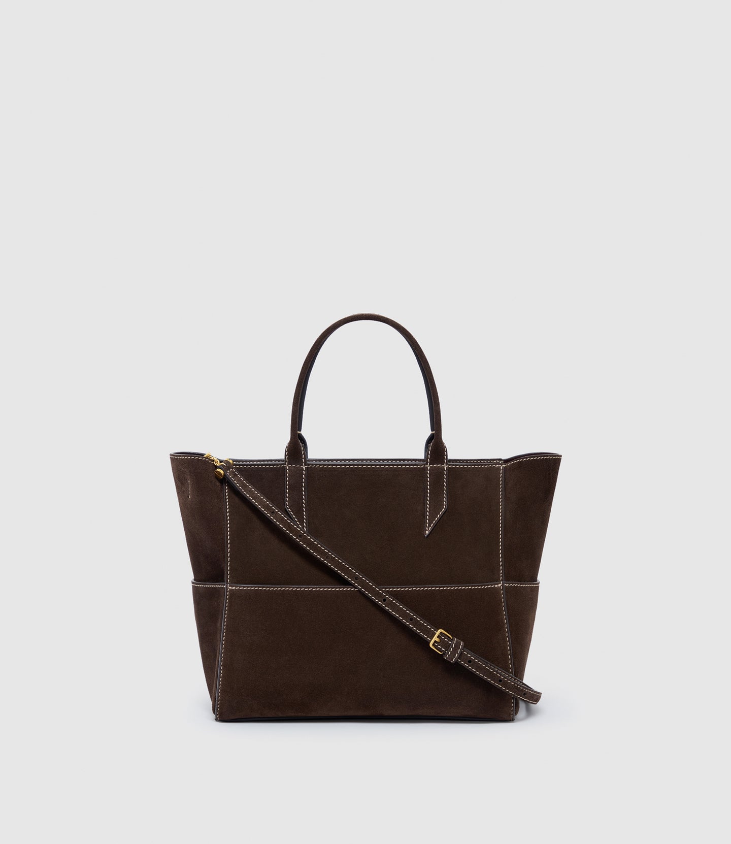 Incognito Crossbody Suede Chocolate with Salt Stitching