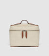 Many Days Toiletry Bag Natural Linen with Cognac