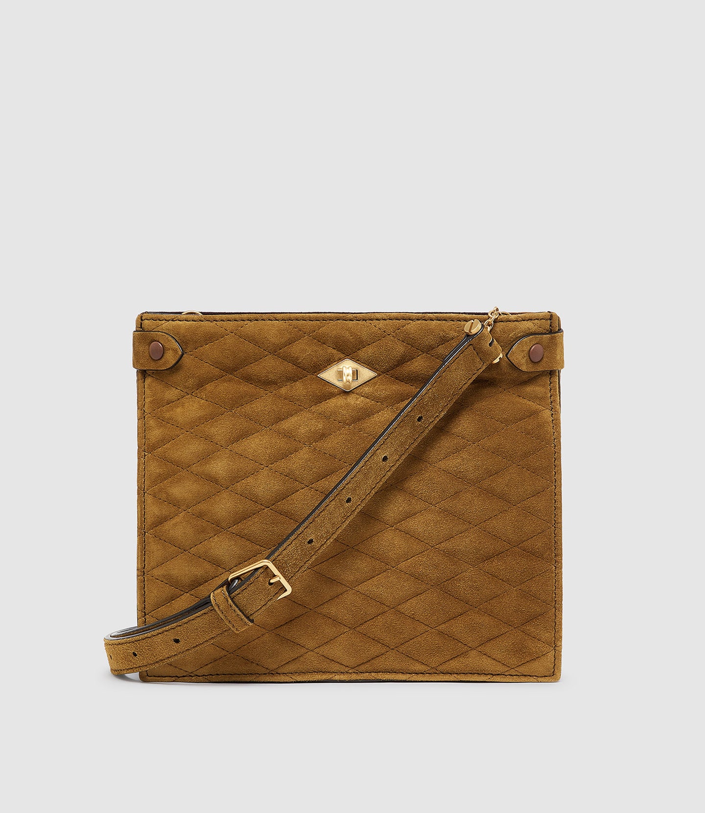 Stowaway Crossbody Buttery Suede Diamond Quilt Marrakech
