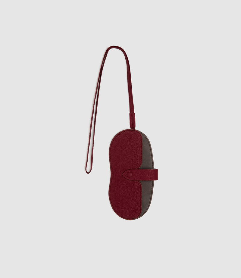Glasses Case With Strap Soft Grain Rosso