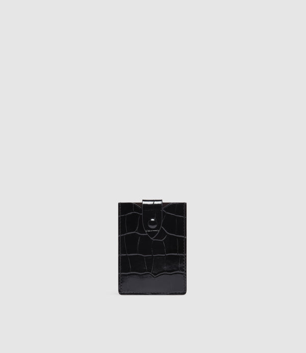 Small Wallet Embossed Croc Black