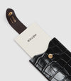 Small Wallet Embossed Croc Black