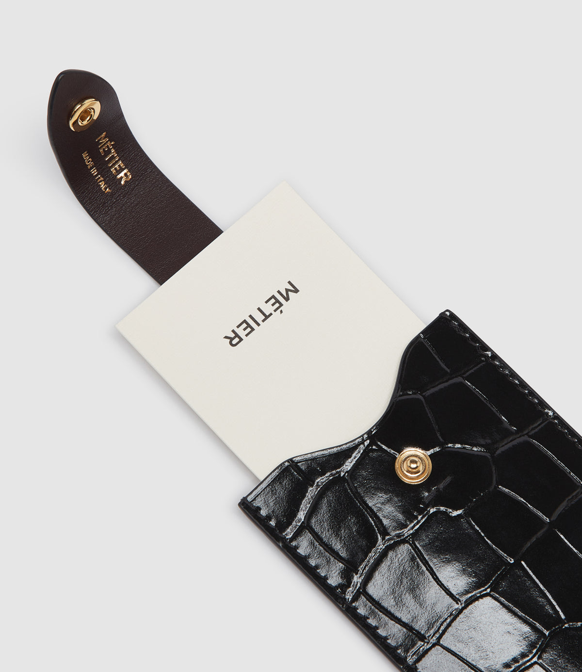 Small Wallet Embossed Croc Black